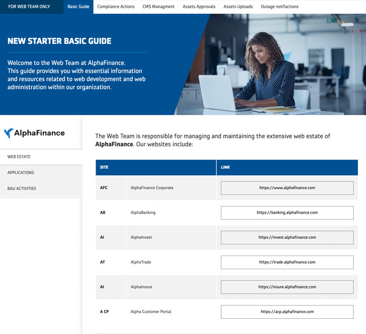 Snapshot of AlphaFinance Website