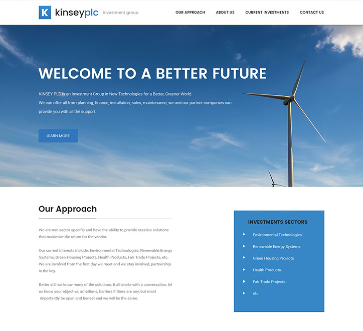 Snapshot of KINSEY PLC Website